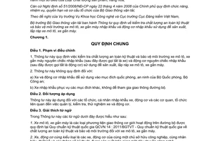 Thông tư 44/2012/TT-BGTVT quy định kiểm tra chất lượng an toàn kỹ thuật