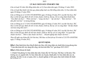 Quyết định 32/2012/QĐ-UBND Quy chế công nhận danh hiệu trong phong trào Toàn dân