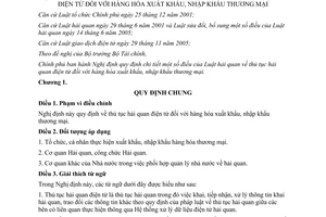 Nghị định 87/2012/NĐ-CP hướng dẫn Luật hải quan thủ tục hải quan điện tử