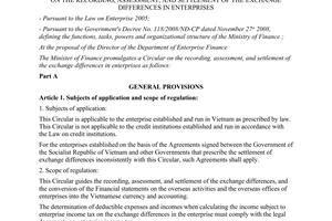 Circular No. 179/2012/TT-BTC on the recording assessment and settlement