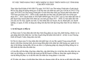 Chỉ thị 04/2012/CT-UBND nhiệm vụ phát triển nhân lực Đắk Lắk đến 2020