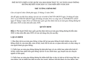 Quyết định 1586/QĐ-TTg năm 2012 Chiến lược quốc gia bảo đảm trật tự an toàn