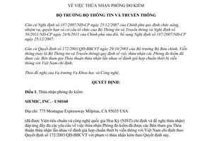 Quyết định 1966/QĐ-BTTTT thừa nhận Phòng đo kiểm