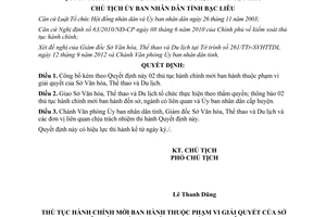 Quyết định 2360/QĐ-UBND năm 2012 công bố thủ tục hành chính thuộc phạm vi