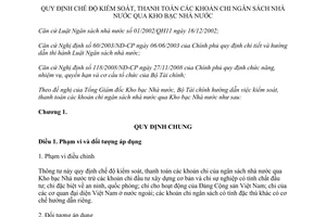 Thông tư 161/2012/TT-BTC quy định chế độ kiểm soát thanh toán khoản chi