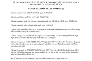 Quyết định 27/2012/QĐ-UBND quy định chế độ mức chi cho công tác phổ biến