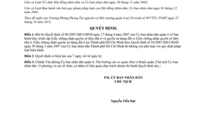 Quyết định 05/2012/QĐ-UBND bãi bỏ văn bản