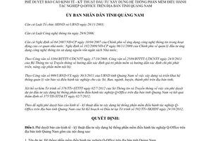 Quyết định 3417/QĐ-UBND 2012 kỹ thuật đầu tư xây dựng phần mềm Q-Office Quảng Nam