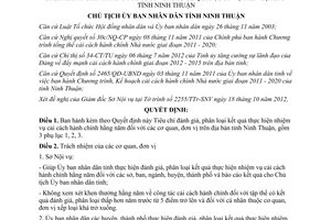 Quyết định 2180/QĐ-UBND năm 2012 kết quả thực hiện nhiệm vụ cải cách hành chính