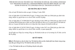 Quyết định 2785/QĐ-BTP năm 2012 cơ cấu tổ chức số lượng lãnh đạo Cục Thi hành án dân sự