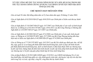 Quyết định 2010/QĐ-CT năm 2012 công bố thủ tục hành chính chung áp dụng