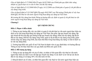 Thông tư 07/2012/TT-BXD hướng dẫn xác định quản lý chi phí thuê tư vấn