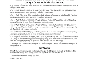 Quyết định 1874/QĐ-UBND 2012 danh mục văn bản gửi nhận qua phần mềm quản lý văn bản An Giang