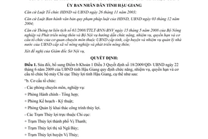 Quyết định 36/2012/QĐ-UBND sửa đổi Quyết định 18/2009/QĐ-UBND tỉnh Hậu Giang