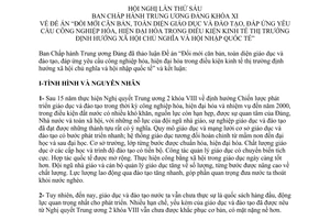 Kết luận 51-KL/TW Đề án Đổi mới căn bản toàn diện giáo dục và đào tạo đáp ứng