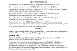 Decision No. 1601/QD-TTg approving scheme to improve efficiency of management