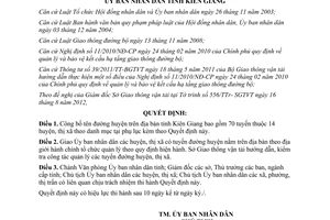 Quyết định 32/2012/QĐ-UBND công bố tên đường huyện trên địa bàn tỉnh Kiên Giang