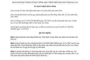 Quyết định 23/2012/QĐ-UBND Quy định dạy học thêm trên địa bàn tỉnh Gia Lai