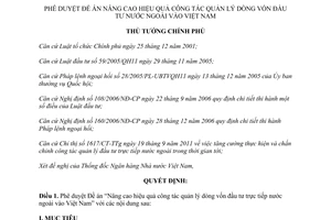 Quyết định 1601/QĐ-TTg năm 2012 phê duyệt Đề án nâng cao hiệu quả quản lý