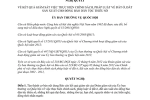 Nghị quyết 539/NQ-UBTVQH13 năm 2012 kết quả giám sát thực hiện chính sách