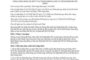 Thông tư 185/2012/TT-BTC hướng dẫn miễn thuế nhập khẩu phụ tùng linh kiện