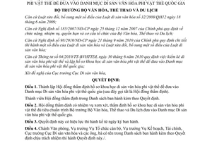 Quyết định 4137/QĐ-BVHTTDL năm 2012 thành lập Hội đồng thẩm định hồ sơ khoa học