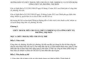 Thông tư 06/2012/TT-BNV hướng dẫn chức trách tiêu chuẩn nhiệm vụ công chức xã