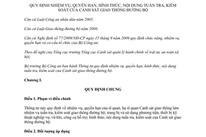 Thông tư 65/2012/TT-BCA nhiệm vụ quyền hạn hình thức nội dung tuần tra kiểm soát