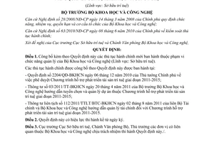 Quyết định 2951/QĐ-BKHCN 2012 thủ tục hành chính mới sở hữu trí tuệ Bộ Khoa học Công nghệ