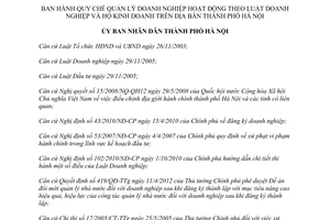 Quyết định 29/2012/QĐ-UBND Quy chế quản lý doanh nghiệp hoạt động theo Luật