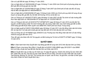 Quyết định 33/2012/QĐ-UBND bổ sung giá đất năm 2012 trên địa bàn tỉnh Lai Châu