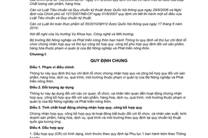 Thông tư 55/2012/TT-BNNPTNT hướng dẫn thủ tục chỉ định tổ chức chứng nhận