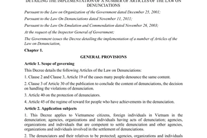 Decree No. 76/2012/ND-CP detailing the implementation of a number of articles
