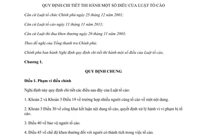 Nghị định 76/2012/NĐ-CP hướng dẫn Luật tố cáo