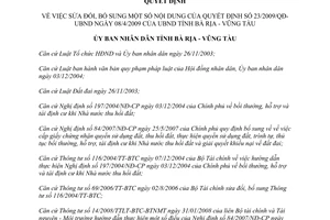 Quyết định 29/2012/QĐ-UBND sửa đổi Quyết định 23/2009/QĐ-UBND