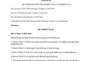 Nghị định 75/2012/NĐ-CP hướng dẫn Luật khiếu nại