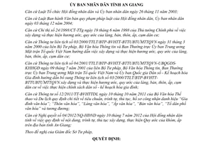 Quyết định 32/2012/QĐ-UBND Quy ước mẫu của khóm ấp trên địa bàn tỉnh An Giang