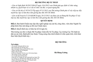 Quyết định 2659/QĐ-BTP Chuẩn mực đạo đức nghề nghiệp của cán bộ công viên chức