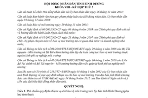 Nghị quyết 21/2012/NQ-HĐND8 quy định nhiệm vụ chi bảo vệ môi trường