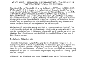 Chỉ thị 11/CT-UBND năm 2012 biện pháp đẩy nhanh tiến độ thực hiện công tác