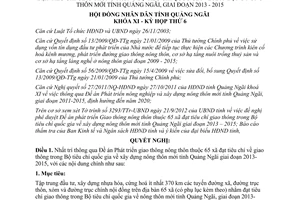 Nghị quyết 20/2012/NQ-HĐND thông qua Đề án Phát triển giao thông nông thôn