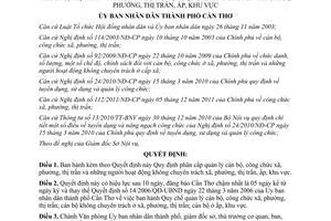 Quyết định 26/2012/QĐ-UBND Quy định phân cấp quản lý cán bộ công chức xã phường