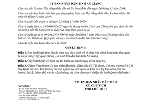 Quyết định 35/2012/QĐ-UBND quản lý và sử dụng Quỹ quốc phòng an ninh