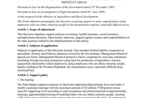 Decision No. 42/2012/QD-TTg on giving support to units organizations