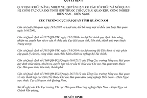 Quyết định 990/QĐ-HQQNa năm 2012 quy định chức năng nhiệm vụ quyền hạn cơ cấu
