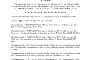 Quyết định 5193/QĐ-UBND 2013 điều chỉnh quy hoạch Khu đô thị mới Thủ Thiêm