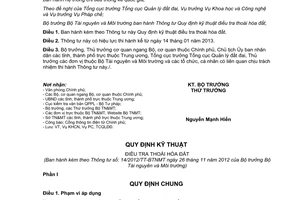 Thông tư 14/2012/TT-BTNMT Quy định kỹ thuật điều tra thoái hóa đất