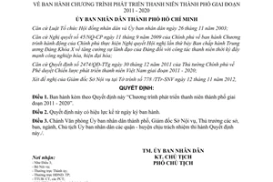 Quyết định 6028/QĐ-UBND 2013 phát triển thanh niên thành phố Hồ Chí Minh