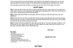 Quyết định 2925/QĐ-CT năm 2012 phân bổ chỉ tiêu điều kiện tiêu chuẩn tuyển chọn