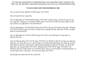 Quyết định 5485/QĐ-UBND năm 2012 Đề án thí điểm Đào tạo 1000 công chức nguồn